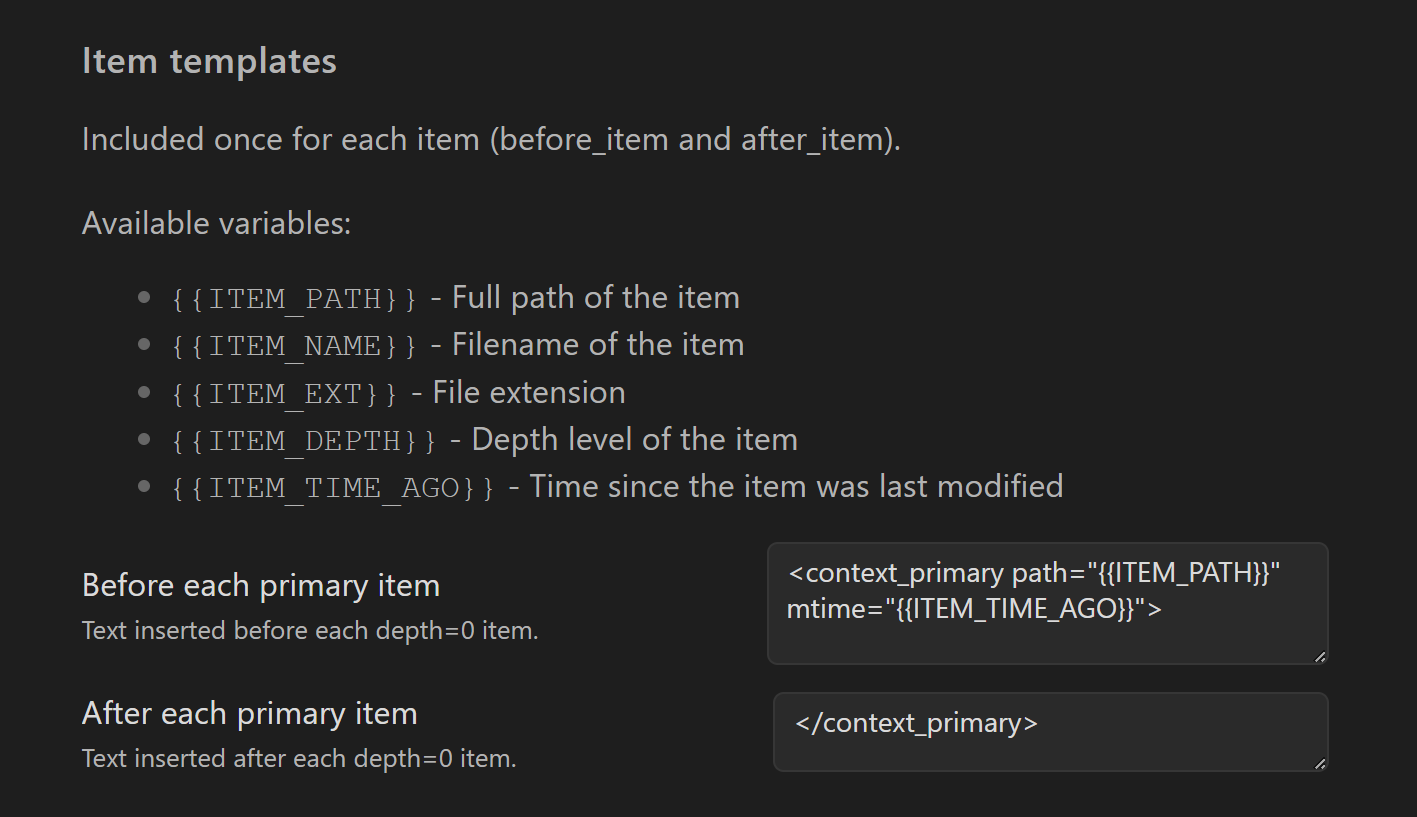 Item templates